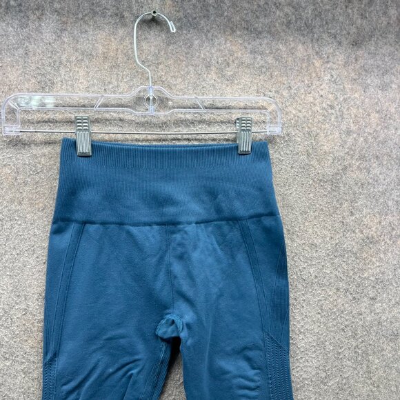 Lululemon Leggings Women 0 Blue Seamless Wunder Under Crop High Rise Textured - Picture 8 of 9